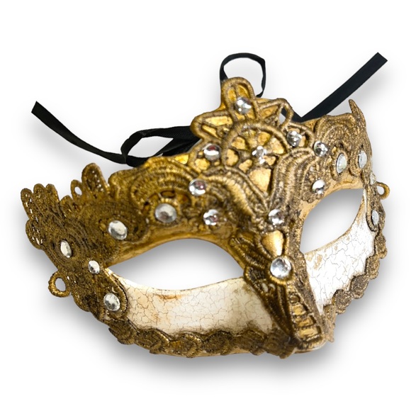 GOLD Vintage MARDI GRA or MASQUERADE MASK CIRCA 2014 - Picture 3 of 14